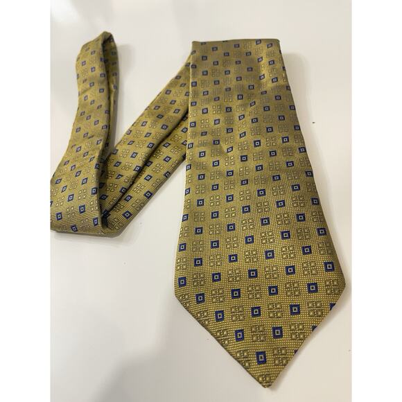 Firenze 100% Seta Silk Made in Italy Neck Tie Gold - Picture 1 of 4